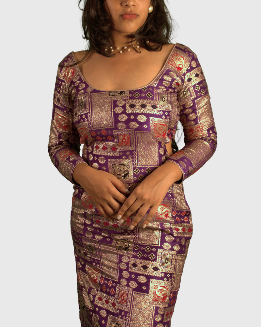Wine Zehra Dress